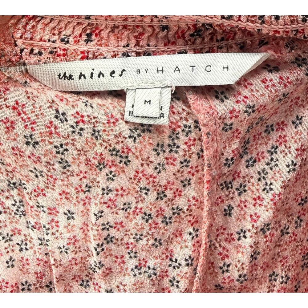 The Nines by HATCH Pink Ditsy Floral Smocked Strapless Tube Top Mini Dress Size - Picture 3 of 3